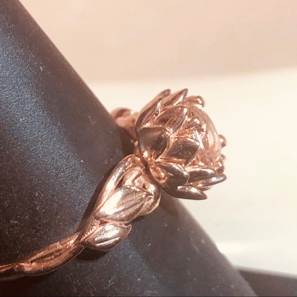 14K Rose Gold 3-Piece Morganite Wedding Set - Picture 8 of 16